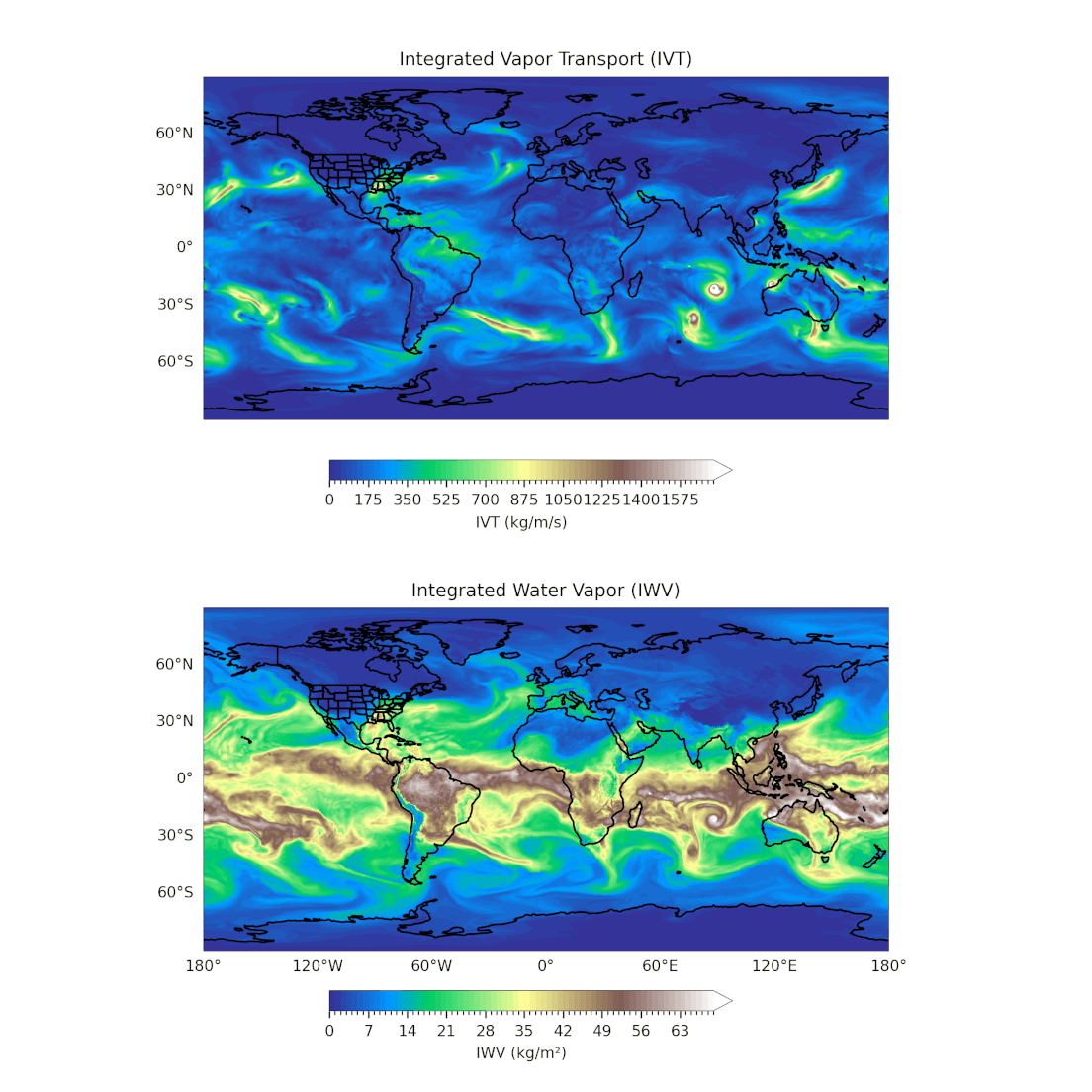 Animation of global integrated vapor transport